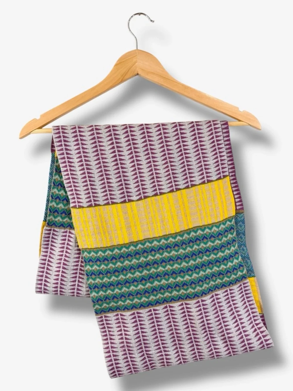 Echo Infinity Circle Scarf 12”x33” Purple Yellow Teal Multicolor Spring Boho